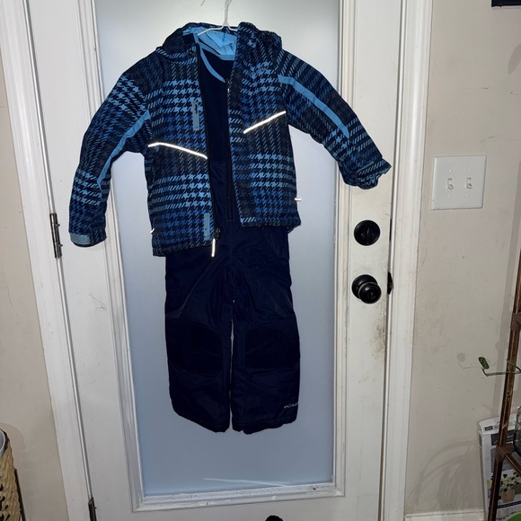 Columbia Kids Buga Bib and Jacket set Navy Houndstooth 4T - Picture 2 of 8